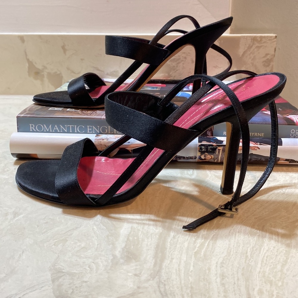 Kate Spade: Black Satin Strappy Sandal